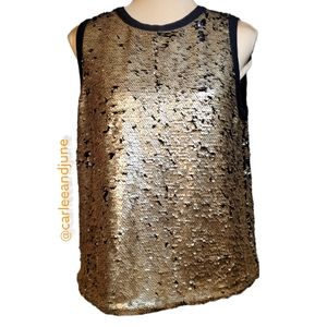 Gap gold sequined heavy tank size m